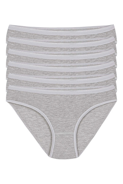 Yıldız Çamaşır Women's Gray 6 Pack Lycra Non-Marking Bikini Panties