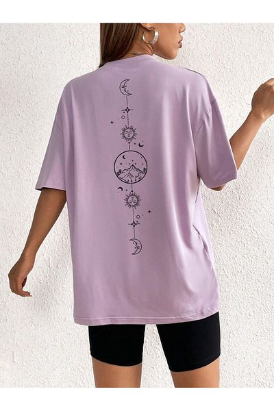 MOONBULL Dámske oversize tričko Moon Sun World Back s potlačou