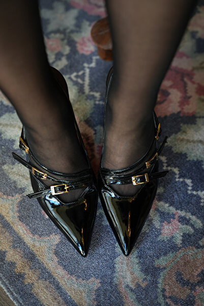 LAMİNTA Passion Siyah Şerit Detaylı Kadın Topuklu Ayakkabı