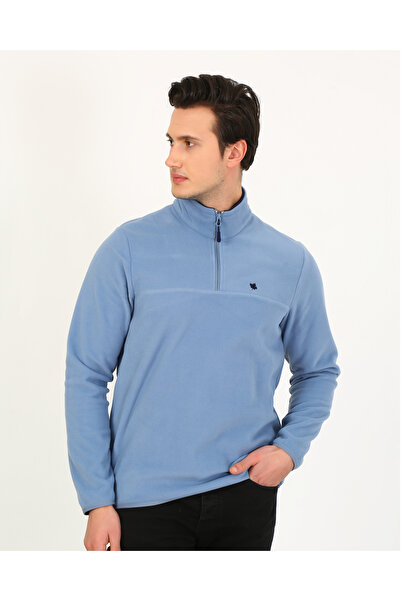 LACİVERTMEN 6001 Регулярна посадка антипілінговий комір без коміра Бато з коротким чоловічим флісом