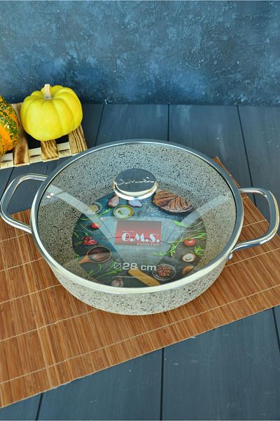 şirin eşyalarım OMS Induction Based Granite Flat Pot 28 cm