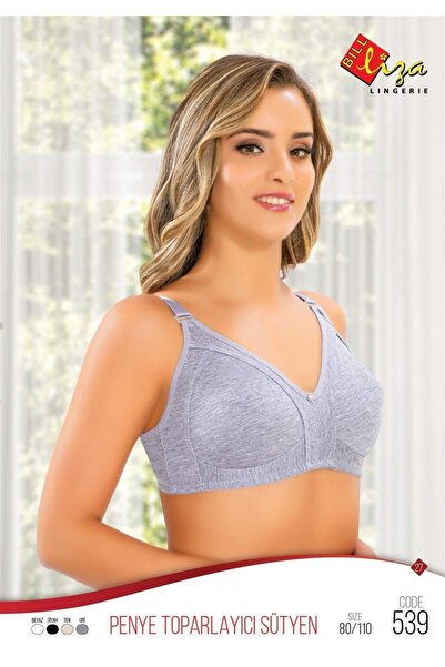 Generic Brand 539 Sutien din bumbac pieptănat cu efect de ridicare