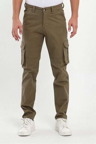 twentyfive25 Men's Relaxed Cut Cotton Earth Color Cargo Pants Cargo