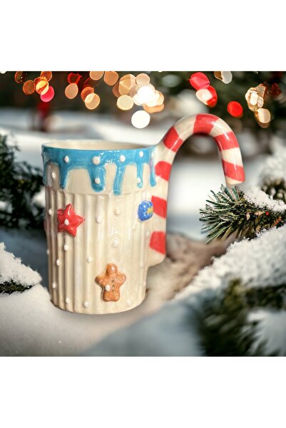 MAMALİZA 2likahve Fincanı 200ml. Hediyelik. Yılbaşı Temalı Mug. El Yapımı Ser...