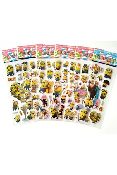 Kumik Minions Characters 3 sets of embossed stickers