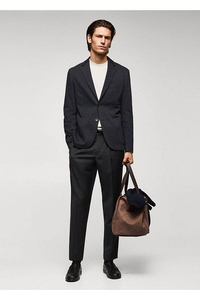 MANGO Man Μπουφάν Houndstooth Slim Fit Blazer