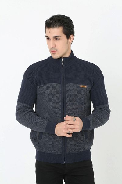 sbt SilverBeltTextil Men's Black Zippered and Pocket Cardigan