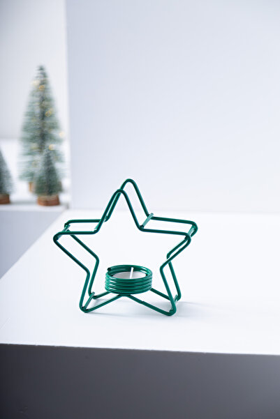 FH finehome Relly Yıldız Tealight Mumluk Yeşil