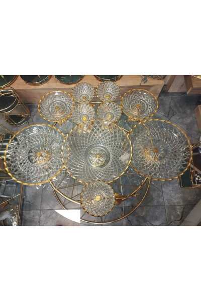 liveisthome 10 Parça Altın Yaldızlı Çeyizlik Tabak ve Kase Seti