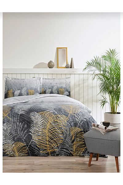 Özdilek Σετ Παπλωματοθήκη King Size (Battal) Golden Palm Grey