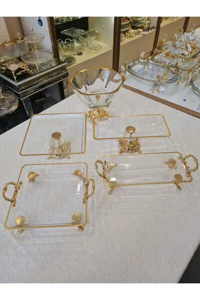 BULUTHOMEAKSESUAR طقم عرض مكون من 5 قطع ذهبي