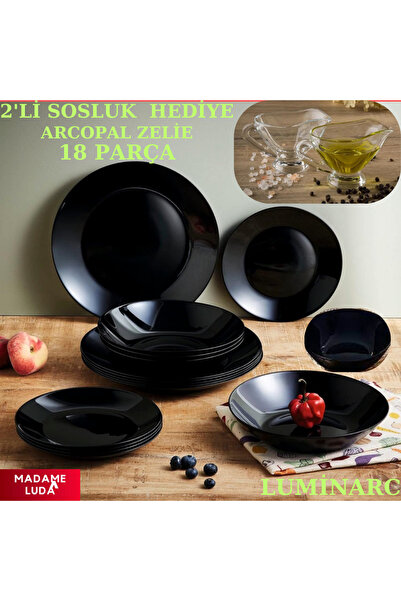 Luminarc Arcopal Zelie Siyah 18 Parça 6 Kişilik Yemek Takımı.madame Luda.