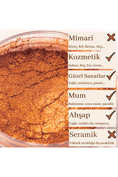 Okra Pigment ve Doğal Boya Mika Pigment 40 ml