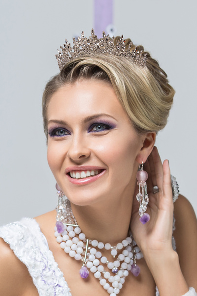 Hayalperest boncuk Coroana de nuntă de argint cu pietre de cristal, specială ...