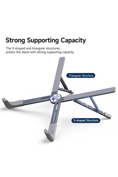 Asfal 17 Inch Compatible 5-Stage Adjustable Foldable Desktop Aluminum Phone, Tablet and Laptop Stand