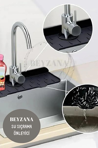 BEYZANA Κουζίνα Μπάνιο Νεροχύτης Edge Silicone Mat Βρύση σιλικόνης Νερό κατά του πιτσιλίσματος