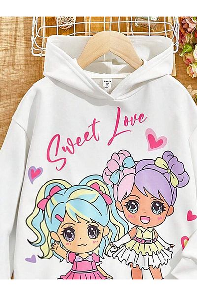 Machetta Tunica Hanorac Imprimat Sweet Love Pentru Fata