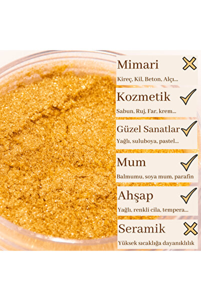 Okra Pigment ve Doğal Boya Mika Pigment 40 Ml