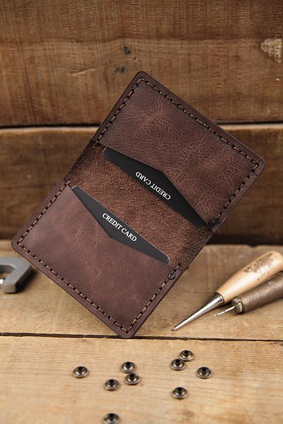 New Coast Leather 1900's Γνήσιο Δερμάτινο Χειροποίητο Μινιμαλιστικό Ανδρικό Κάρτα