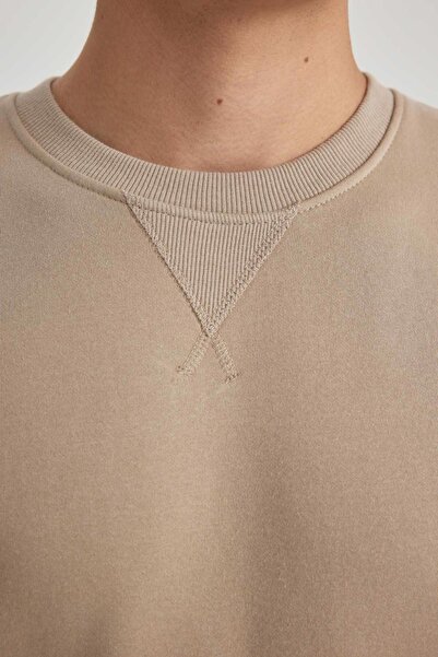 DeFacto Φούτερ με κανονική εφαρμογή Crew Neck Thick Basic Απλό T3777az24sp