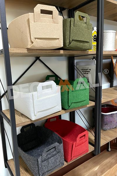 DECOMALL COLORFUL 6 COLORS Basket, Felt Organizer, Felt Multi-Purpose Organizer Basket Toy Basket