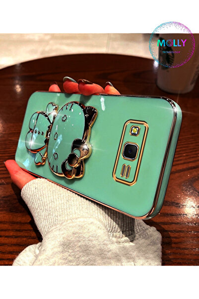 Molly Samsung Galaxy J7 Core İçin Su Yeşili Hello Kitty Standlı Kenarları Gol...