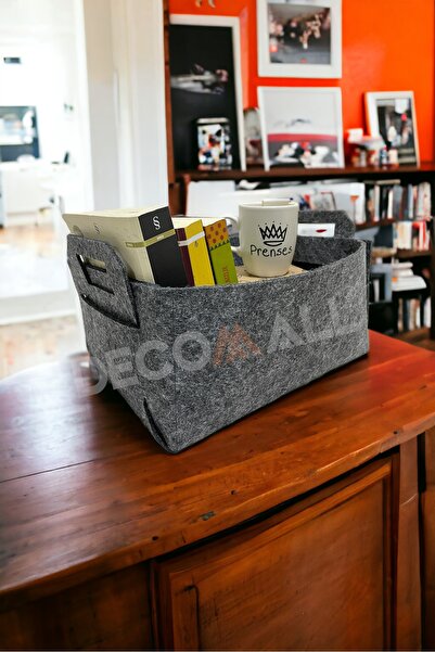 DECOMALL سلة لباد رمادية، منظم لباد، سلة تنظيم متعددة الأغراض، سلة ألعاب، منظ...