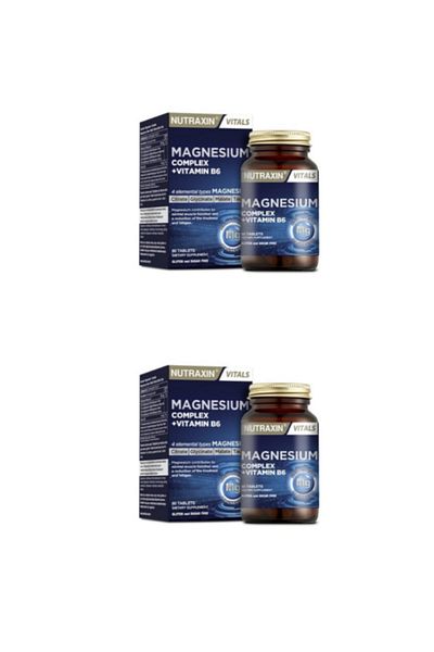 Nutraxin MagnesiumComplex- 60 Tablets 125MgBisiglinatTauratMalat Citrate B6 2 Pieces