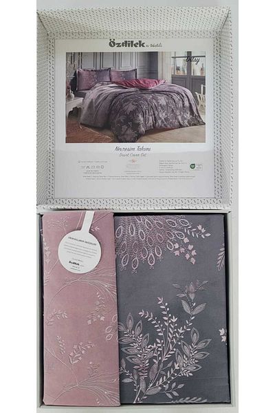 Özdilek Set cuvertură dublu Purple Ditsy, 100% bumbac
