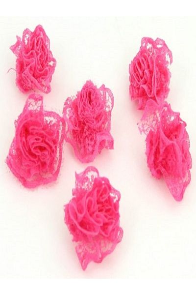 Kazanabil NIKAH AND BABY CANDY DECORATION MATERIAL LACE ROSE FUCHIA 30 PIECES