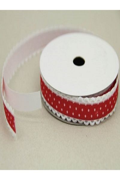 Kazanabil POINTED SATIN STICKER STRIP RIBBON RED FOR HOBBY