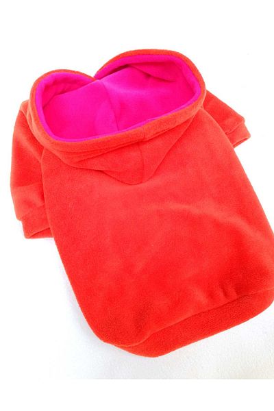 PATİBÖR 100% Cotton Fabric Dog Apparel Hooded Sweatshirt with Orange Fleece Inside