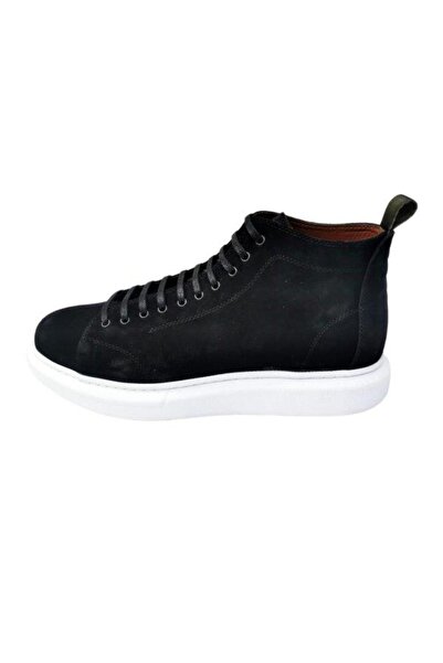 King Shoes Large Size Black Suede Men's Boots