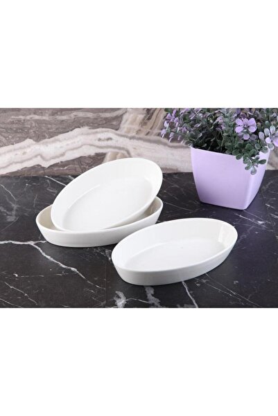 ALBETTO وعاء للوجبات الخفيفة من البورسلين مكون من 3 قطع مقاس 18*11 سم