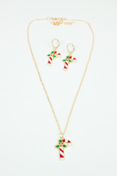 Liveyn Design Christmas Themed Necklace Earring Set