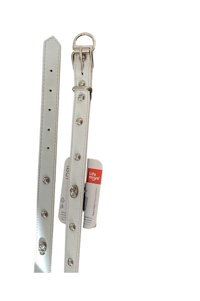 Glipet طوق كلب أبيض ذو ملمس ناعم برأس جاف مقاس 2 × 45 سم