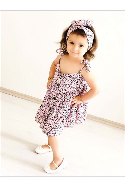 ASIA GİYİM Rochie Fata Bretele Lungime Midi Bumbac Nasturi