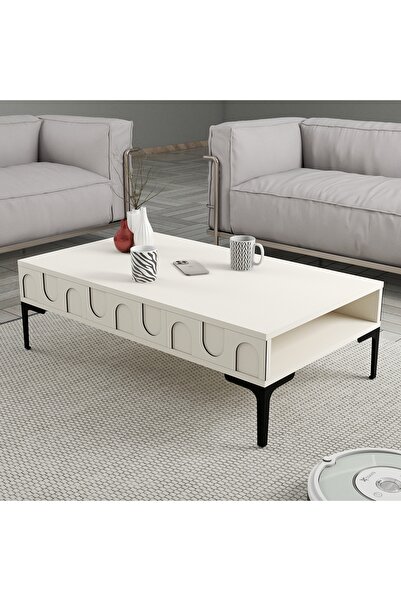 Variant Mobilya Lyon Orta Sehpa - Krem / Siyah