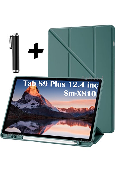 m.tk moveteck Samsung Galaxy Tab S9 Plus Kılıf Kalem Bölmeli Standlı Pu Deri ...