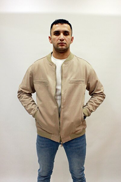 butiksinope Barrels 2700 Beli Lastikli Yakasız Erkek Kanvas Mevsimlik Mont