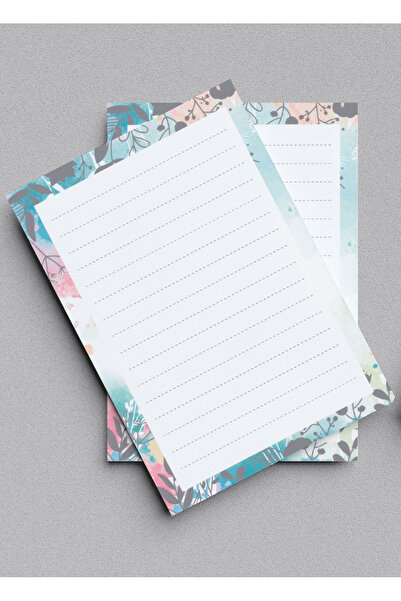 Grdall 2 Adet - A6 Ebatta Üstten Tutkallı Not - Tutkallı Bloknot - Desenli No...