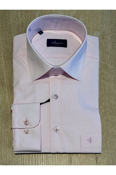 Daniel Bessi Μακρυμάνικο Regular Fit Basic Βαμβακερό Σκούρο Ροζ Κλασικό Ανδρικό πουκάμισο