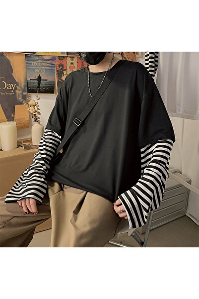 DEEFWEAR Fake Kol Unisex Oversıze Basıc Tişört