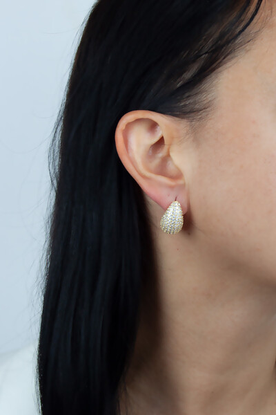 Liveyn Design أقراط قطرة الماء من حجر الزركون