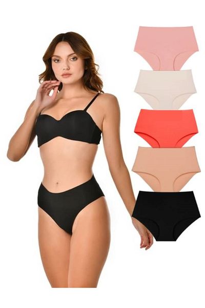 GECKO COLLECTION gecko laser cut high waist retractive women's panties 5 pcs