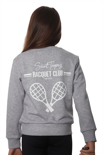 Coredra Детски суитшърт Racquet Club за момичета - сив