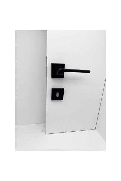 KOLDOOR Mâner de ușă Tutku Black Square Rosette 4 Set Koldoor