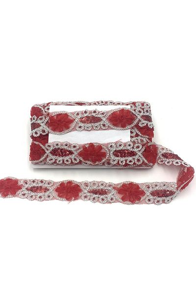 Nazarone Organza Sequin Lace 3717a(a8-1643) 13,5m-red