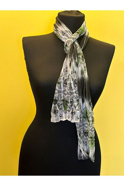 Gönülden Tasarım EȘARFĂ ETNICĂ CU MOLAN GÂT MOALE EȘARFĂ FEMEI 150X20 CM Negru