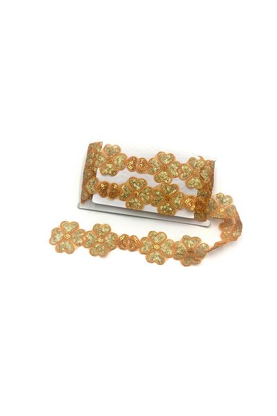 Nazarone Organza Sequin Lace 4067(13-1683) 13,5m-orange